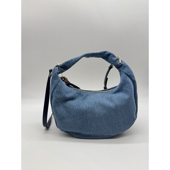 Macy's On 34th denim top handle hobo crossbody bag - Denim Blue - Picture 2 of 16